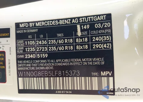 2020 Mercedes-Benz Glc 300 4Matic from USA, damaged, VIN W1N0G8EB5LF815373